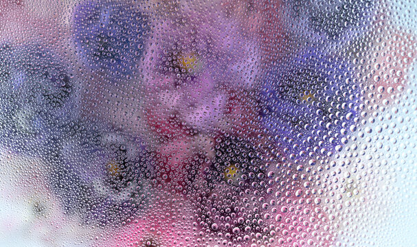 Close up of Water Drops Background with Multiple Colors