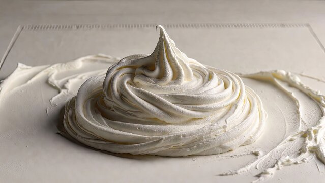 Delicate whipped cream creation kitchen food art culinary close-up dessert mastery