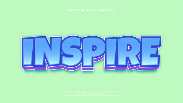 Professional editable text effect with blue gradient block letters and purple shadow