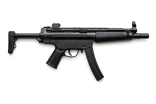 Heckler & Koch MP5 Style Submachine Gun Isolated on White Background Studio Photo