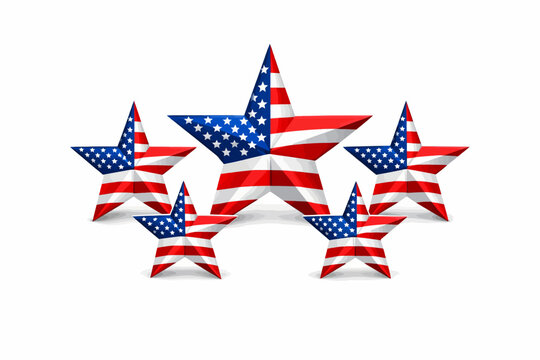 Five stars with american flag design patriotic symbolism and national pride