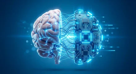 Half Brain, Half Ai Circuit Board. AI Integration © ANITEK MEDIA 