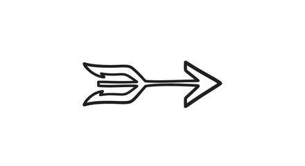 Fototapeta premium Simple Black Arrow Icon with Trident.