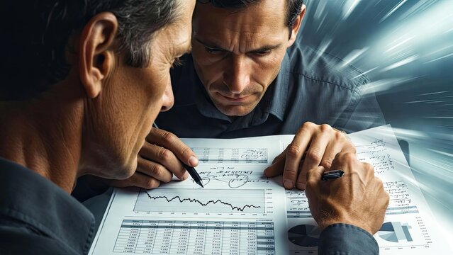 Insightful strategy analyzing business performance metrics in a collaborative office setting