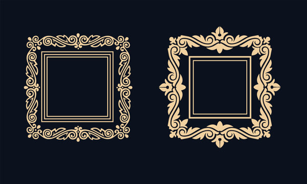 set of gold frames