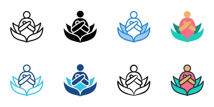 Self concept icons set multiple style collection. Editable stroke 
