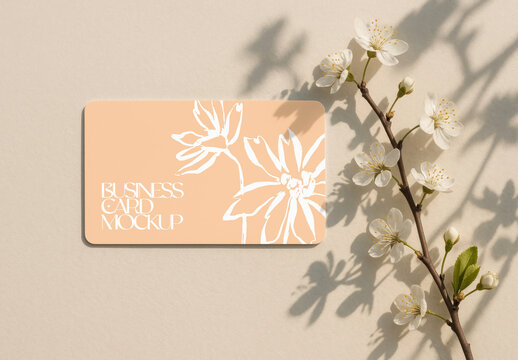 Elegant Floral Business Card Mockup PSD