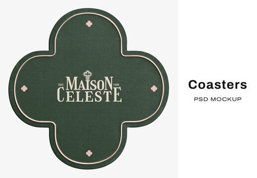 Elegant Coaster Mockup Design PSD
