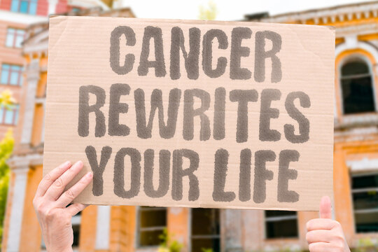 "Cancer Rewrites Your Life" A cancer diagnosis fundamentally restructures how patients relate to time, health, and the people around them. CANCER. SURVIVOR. LIFE. DIAGNOSIS. MINDSET.