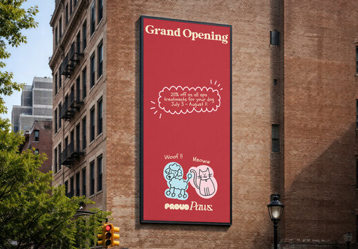 Pet Store Grand Opening Billboard Mockup PSD