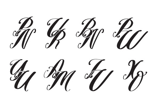 PN,  VR,  BN,  PW,  YU,  AM,  JV,  XO, initial monogram logo