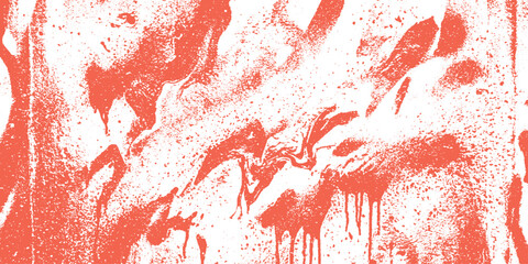 Abstract orange spray paint texture on white wall with brush strokes street art abstract graffiti background splatter dripping distressed artistic energetic creative backdrop weathered © plustration