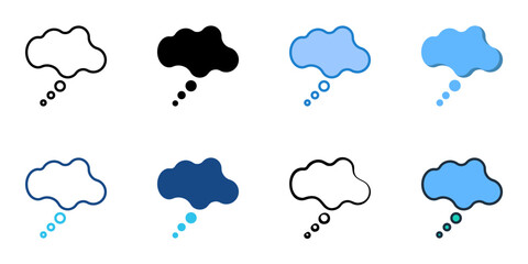 Obraz premium Thought bubble icons set multiple style collection. Editable stroke 