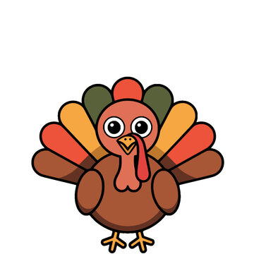 Thanksgiving colorful Turkey greeting with copyspace
