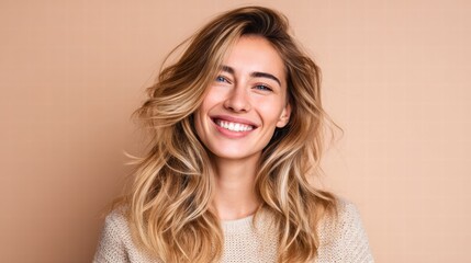Fototapeta premium Smiling woman with blonde hair