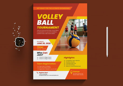 Volleyball Tournament Flyer Design