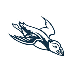 Naklejka premium puffin bird mascot logo illustration vector design template modern style