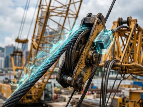 Smart crane cable inspection with holographic structural analysis
