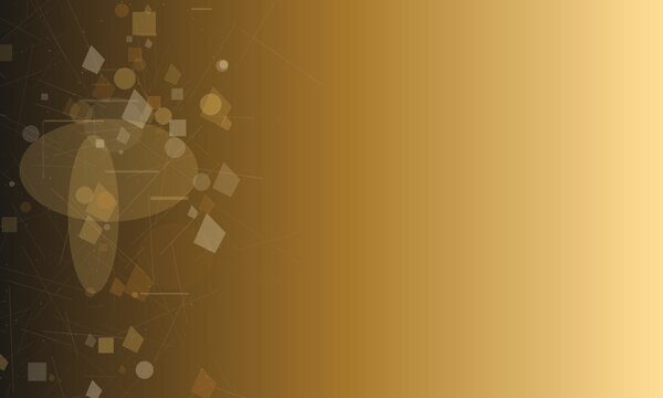 Abstract geometric shapes and lines on gradient brown background, squares