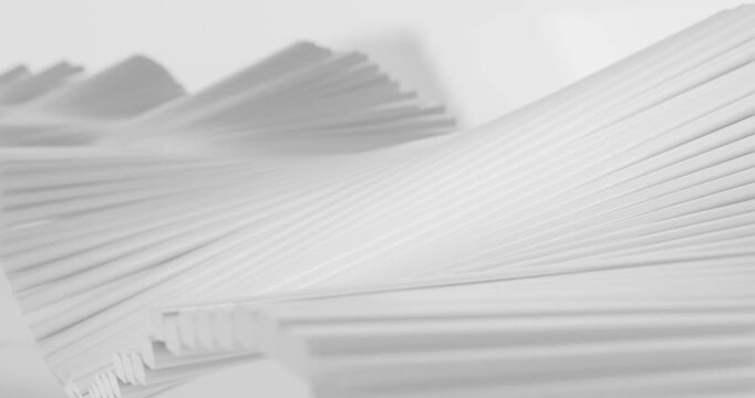 Abstract stacked white paper sheets with layered lines looping animation