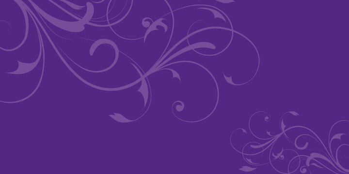 Elegant Purple Background with Ornamental Floral Swirls and Filigree Design