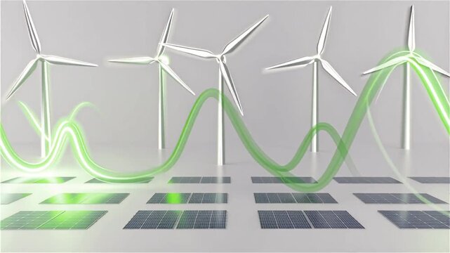 Minimalist Green Tech Environment Background Seamless Flowing Energy Lines animation