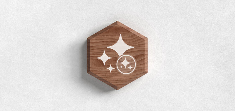 KI K&uuml;nstliche Intelligenz Sparkles Header Icon auf Holz Hintergrund Symbole f&uuml;r Algorithmen Datenverarbeitung Innovation Zukunft Technologie Digitalisierung Grafik Design Element