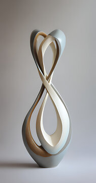 a modern abstract vase in the shape of an infinite