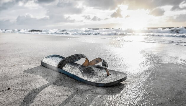 Cinematic Sunrise on Beach with Sandal, Summer pre  campaign concept