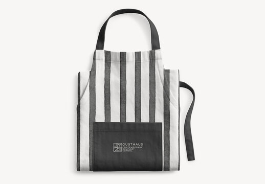 Striped Apron Mockup With Pocket PSD
