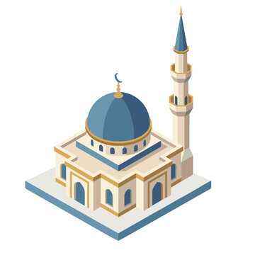 isometric mosque vector art pro asset