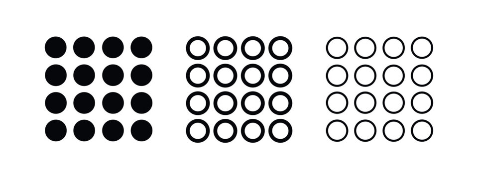 Sixteen Dot Matrix Grid Icon for Menu and App Layout