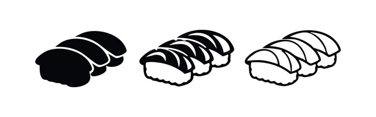 Sushi Maki Rolls Vector Icon Set - Japanese Food Symbol © liubomir118809