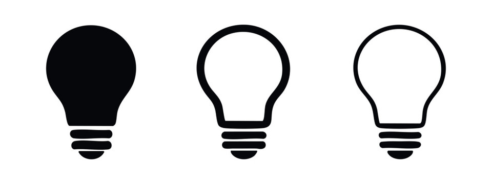 Light Bulb Idea Icon Set