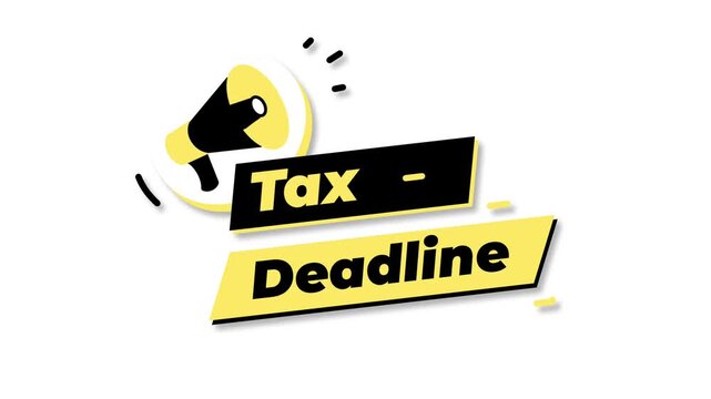 Tax Deadline Notification with Megaphone and Alert Symbol, Important Financial Information