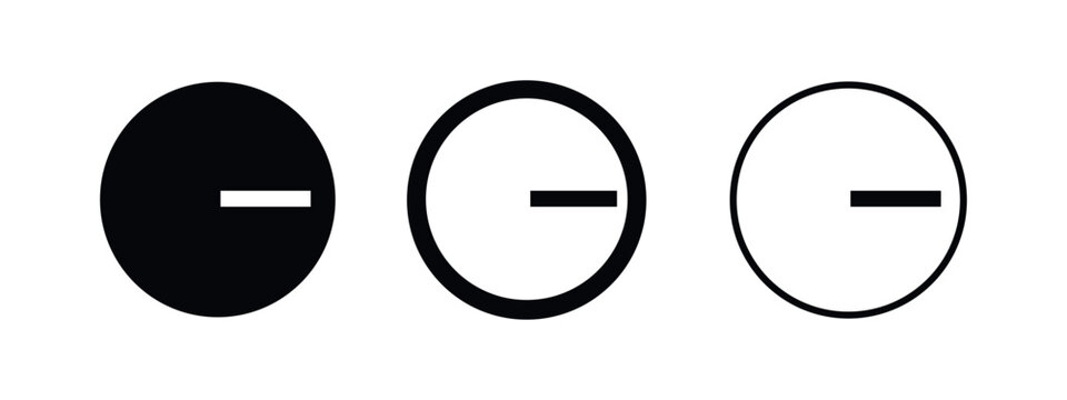 Minimalist Minus and Remove Icon Set for User Interface Controls and Actions