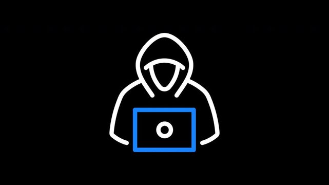 Animated attacker icon representing cyber threats, hacking attempts, and malicious activity. Ideal for cybersecurity systems, threat detection, risk awareness, and digital security visuals.