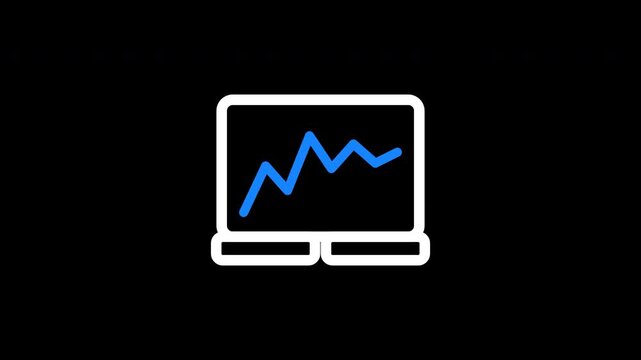 Animated analytics icon representing data visualization, monitoring, and performance insights. Ideal for dashboards, business intelligence, cybersecurity systems, and digital analytics platforms.