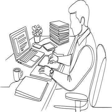 Set of 15 diverse male poses in casual and business attire line art illustration