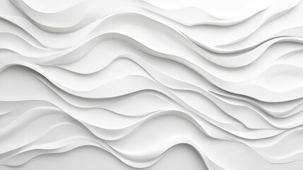 Fototapeta premium A white abstract wavy textured background with layered curved lines