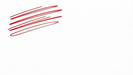 Obraz premium Red hand drawn scribble lines on white background abstract brush stroke texture creative doodle design element artistic sketch for graphic design illustration and print media