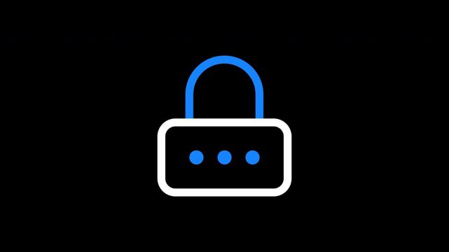 Animated passcode lock icon representing secure authentication, password protection, and data privacy. Ideal for cybersecurity systems, login interfaces, and secure access applications.