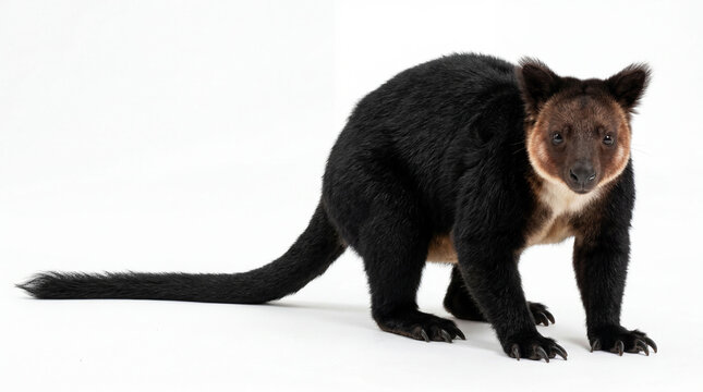 Ursine tree-kangaroo standing isolated on a white background