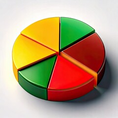 Fototapeta premium 3D-rendered pie chart with colorful, separated segments