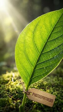 Plant seedling, absorbing solar energy, converting carbon dioxide into useful oxygen, generating organic matter, signifying biological process, natural growth, ecological energy, life transformation.