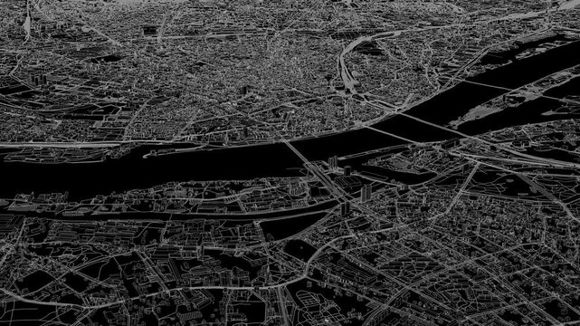3D looped animation of city - Riga Latvia