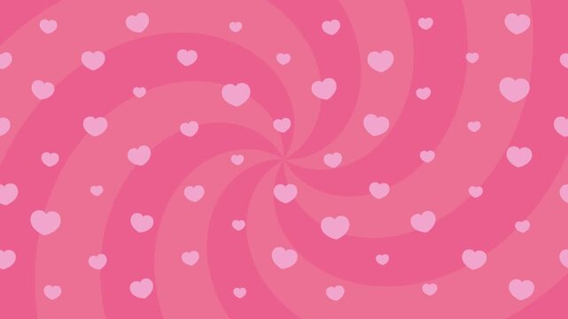 Animated Pink Heart Swirl Background Romantic Valentine Celebration Love Theme Motion Graphic
