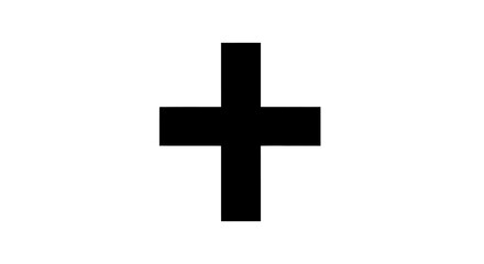Obraz premium Black plus sign symbol on a white background, simple geometric shape