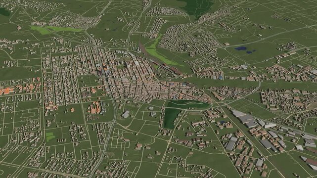 3D looped animation of city - Harare Zimbabwe