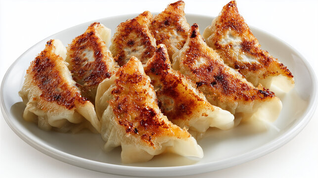 こんがりと黄金色の焼き目がついたジューシーで香ばしい焼き立ての焼き餃子